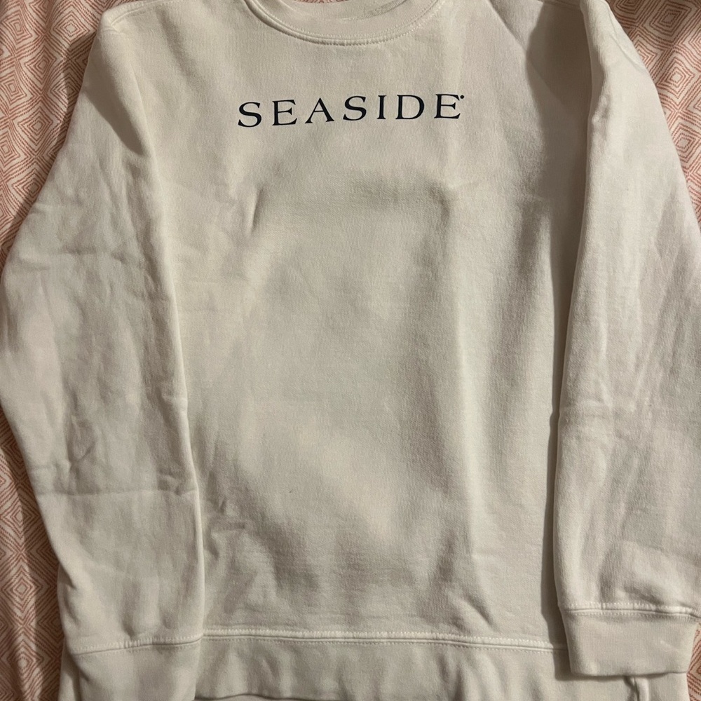 SEASIDE WHITE CREWNECK, youth size large. Excellent condition!